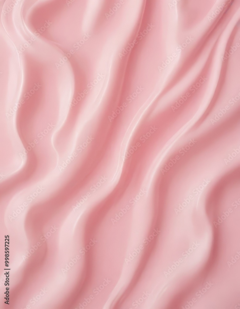 Obraz premium a close-up view soft, flowing pink fabric, with the fabric appearing to be made of satin or a similar material The fabric has a smooth, silky texture and is