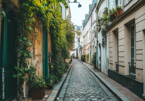 Fototapeta Naklejka Na Ścianę i Meble -  Cozy street in Paris, France