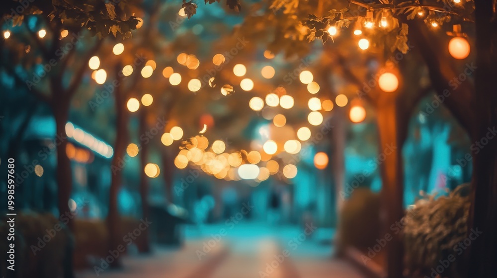 Charming outdoor bokeh light display with softly blurred lights, perfect for adding a touch of magic to the night Charming outdoor bokeh light display with softly blurred lights, perfect for adding a touch of magic to the night
