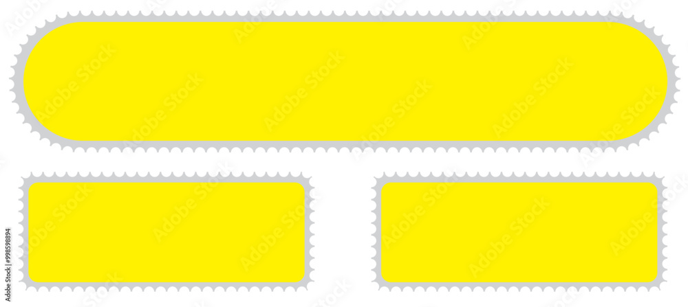 Light Postage Stamps collection. Blank Postage Stamps on gray background. Postage Stamps in flat design