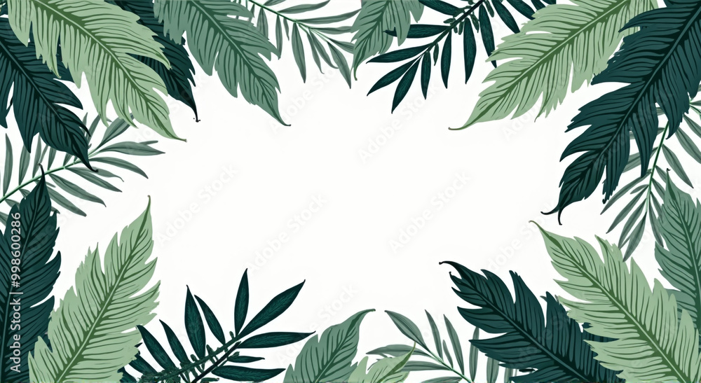 palm leaves frame palm leaves frame