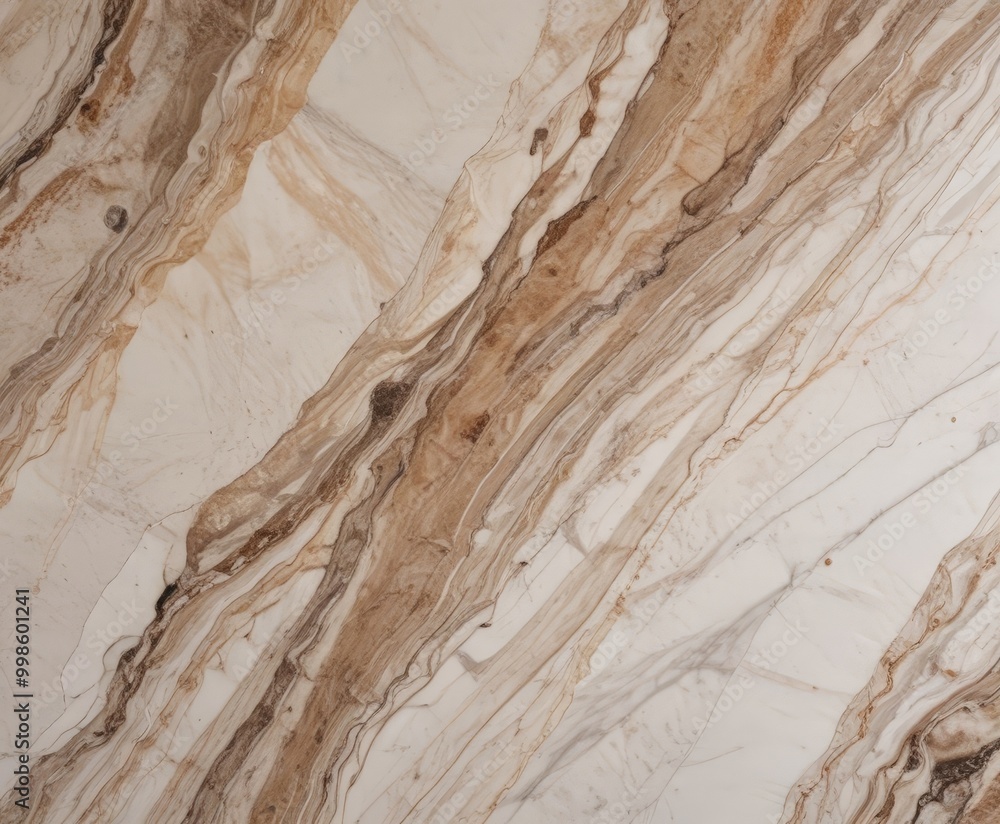Obraz premium a close-up view marble surface with a marbled pattern of light and dark brown hues