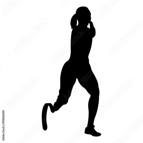 Runner with amputee legs running distance.Paralympic Games.Disabled athlete on prostheses.Concept of unlimited possibilities.Vector illustration.