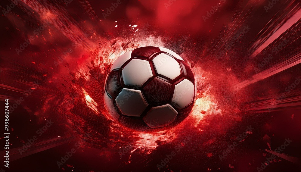 Fototapeta premium soccer ball in fire