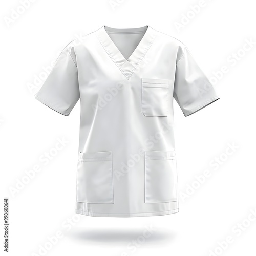 Wallpaper Mural Plain White Medical Scrubs for Design Mockup Template Torontodigital.ca