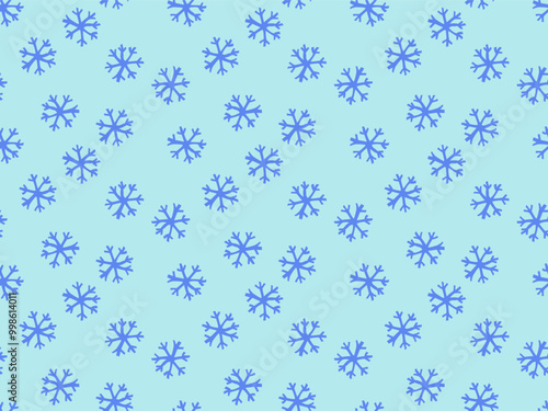 Seamless pattern made of hand drawn toon styled snowflake. Nature. Season. Winter. Environment. Vector illustration.