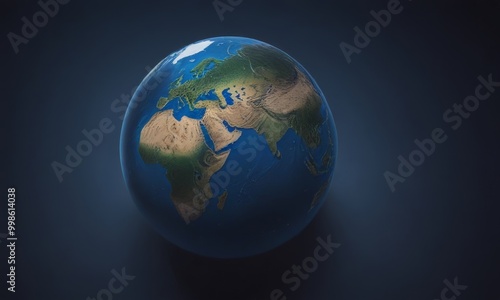 A of the Earth, with the continents and oceans clearly visible, set against a dark background
