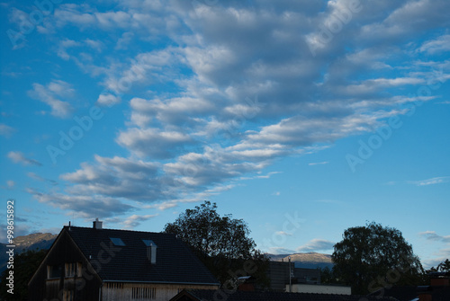 Strange formation of a clouds against blue sky 