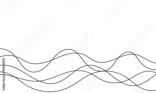 Curvy lines on white background
