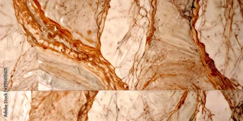 Marble flooring with a subtle pattern of swirls and curves, in a light beige color