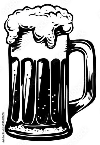 PNG Foamy beer mug illustration design photo