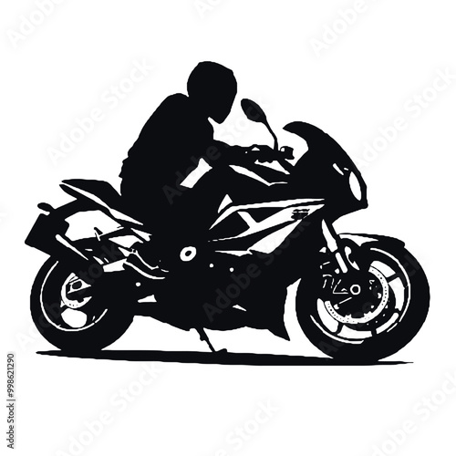 Motorbike silhouette logo vector illustration 