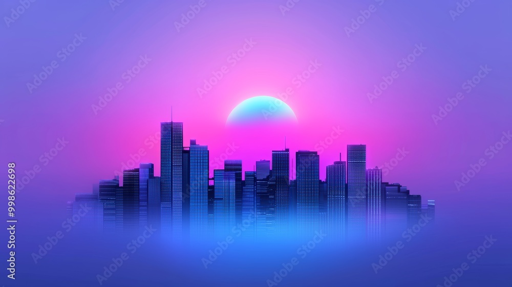 A pixel art-inspired city with towering blue skyscrapers that gradually transition into a bright, glowing sky. A pixel art-inspired city with towering blue skyscrapers that gradually transition into a bright, glowing sky.