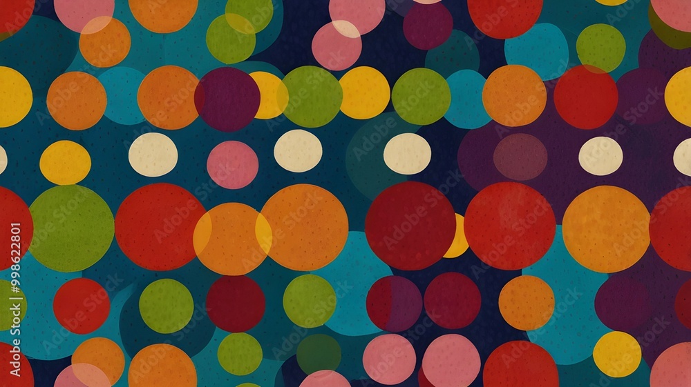 A retro style polka dot pattern in bright bold colors A retro style polka dot pattern in bright bold colors