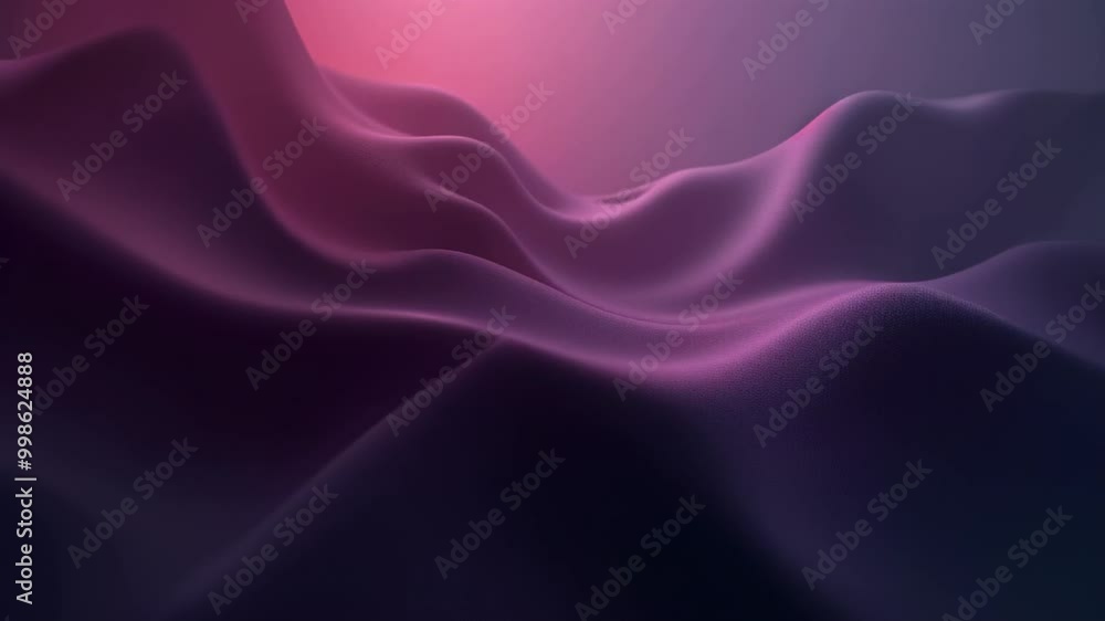 Flowing dark purple fabric waves with soft pink light Flowing dark purple fabric waves with soft pink light