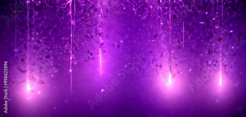 a captivating purple backdrop, adorned with a multitude of small, glowing particles that appear to be suspended in mid-air, creating a sense of movement photo