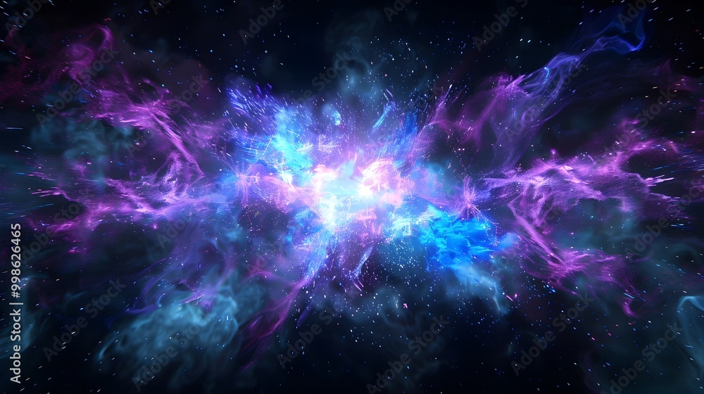 Fototapeta premium Futuristic Plasma Bomb Explosion with Glowing Energy Waves