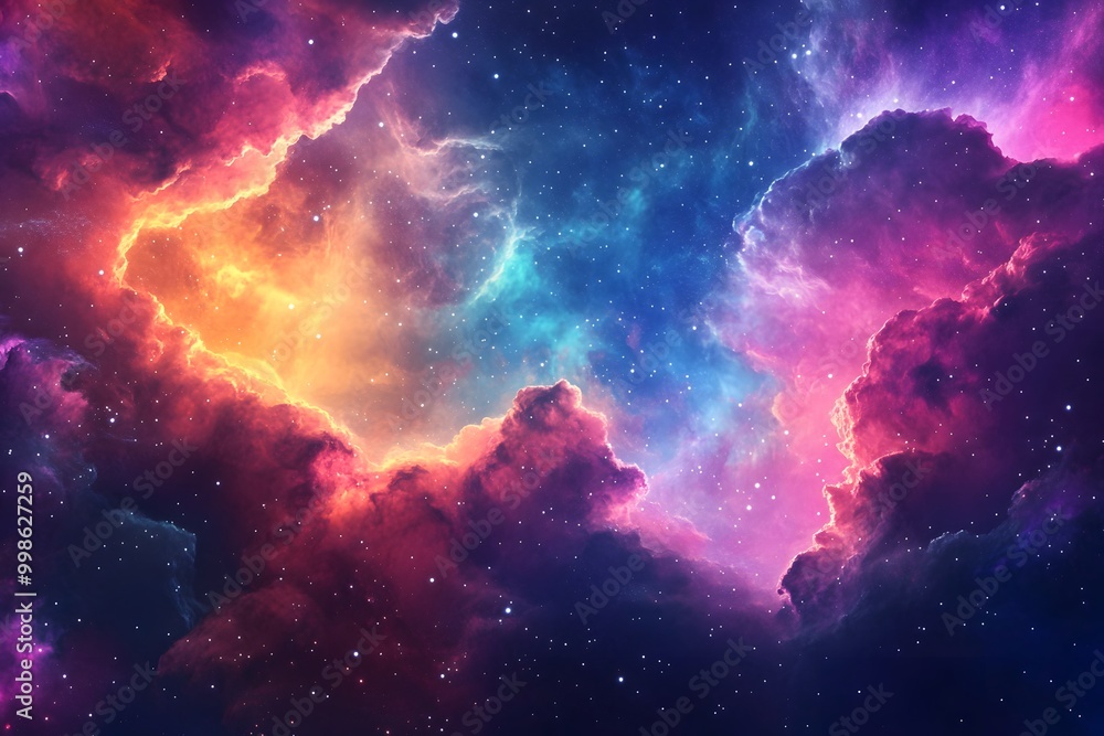 beautiful nebula with a lot of glowing stars in galaxy in the space beautiful nebula with a lot of glowing stars in galaxy in the space