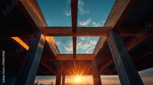 Stunning Architectural Understructure with Sunset Glow