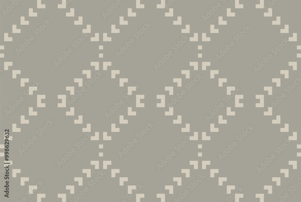 Fototapeta premium Pixel Art Abstract Ethnic Pattern Backgroundfolk Embroidery, Aztec Geometric Ornament Print. Design for Carpet, Wallpaper, Clothing, Wrapping, Fabric