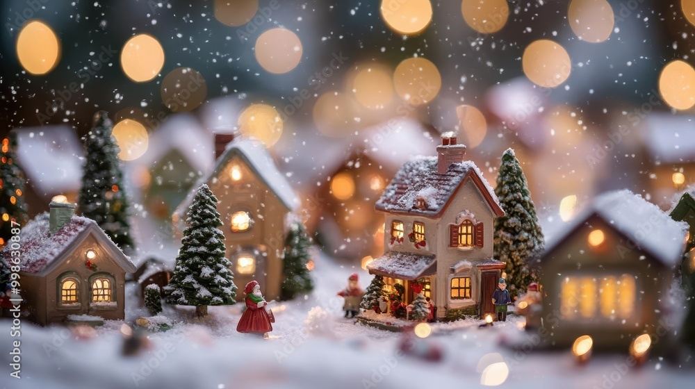 nostalgic christmas village charming miniature town with snowcovered cottages twinkling lights and tiny figurines evoking a cozy vintage holiday atmosphere nostalgic christmas village charming miniature town with snowcovered cottages twinkling lights and tiny figurines evoking a cozy vintage holiday atmosphere