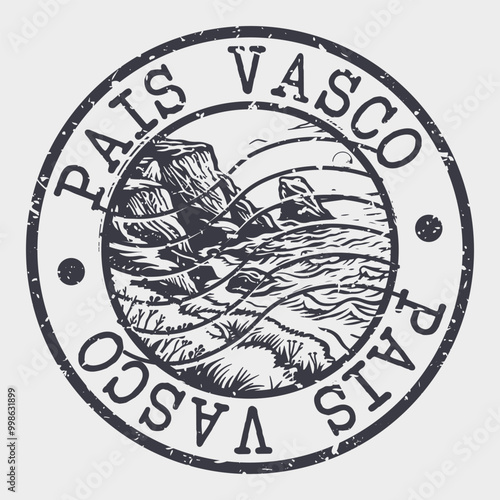 Pais Vasco Stamp Postal. Silhouette Seal. Passport Round Design. Vector Icon. Design Retro Travel. National Symbol.	
