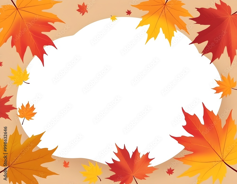 Fall Season Sale Poster, Maple Leaves and White Space for Seasonal Discount Promotion Fall Season Sale Poster, Maple Leaves and White Space for Seasonal Discount Promotion