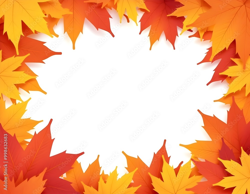 Autumn Sale Poster with Maple Leaves, Fall Season Discounts with White Space for Text and Promotion Autumn Sale Poster with Maple Leaves, Fall Season Discounts with White Space for Text and Promotion