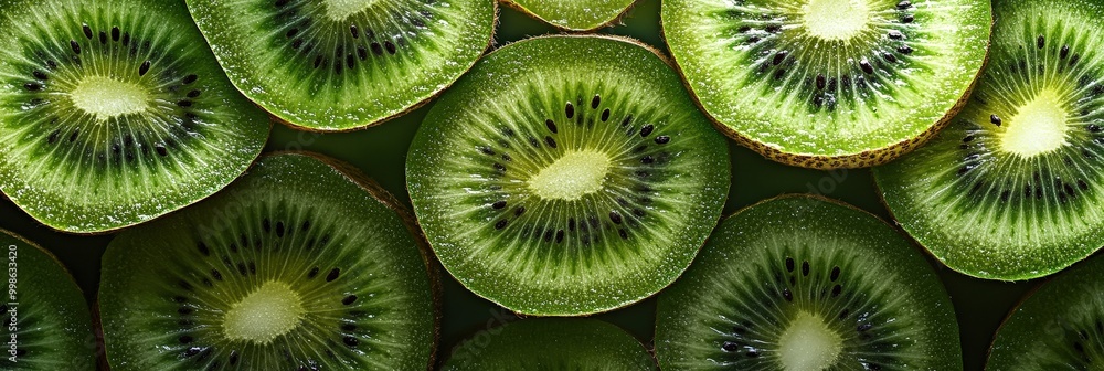 Intricate Arrangement of Kiwi Fruit Slices Intricate Arrangement of Kiwi Fruit Slices