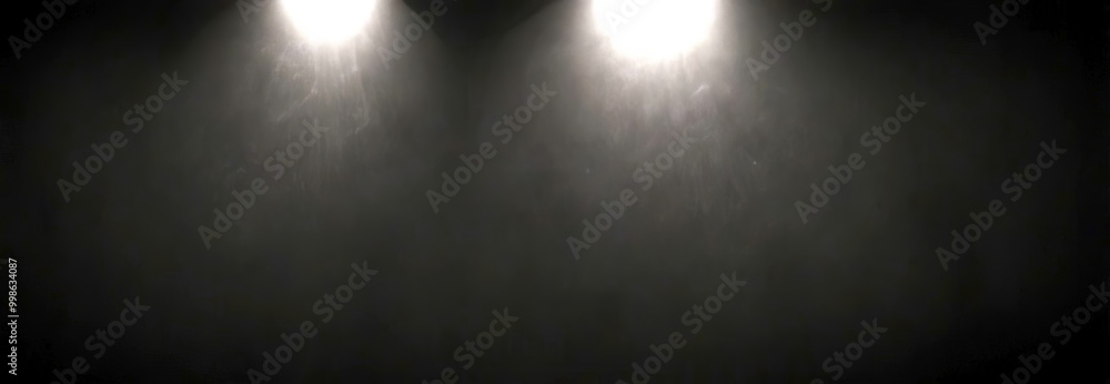 a dark, moody scene with two spotlights shining down on a dark background, creating a dramatic effect a dark, moody scene with two spotlights shining down on a dark background, creating a dramatic effect