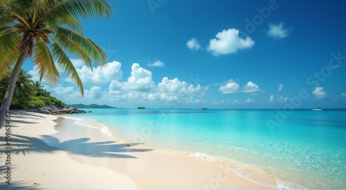 beach with palm trees