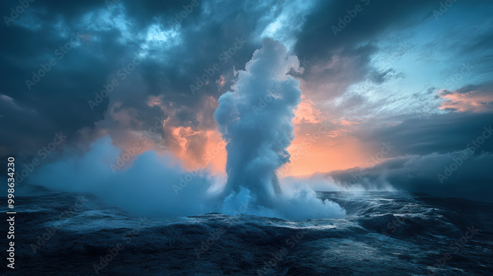 stunning geyser erupts, shooting steam and boiling water into sky ...
