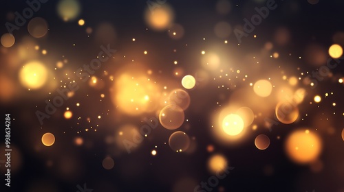 Abstract golden bokeh lights background.