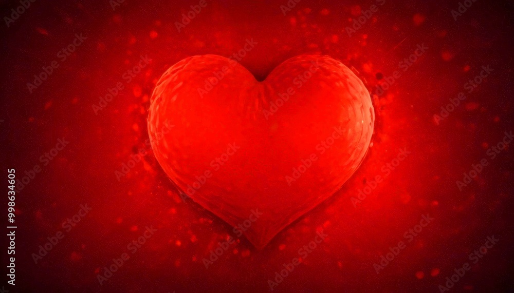 A red heart-shaped object is centered against a dark red background with a subtle glow effect A red heart-shaped object is centered against a dark red background with a subtle glow effect