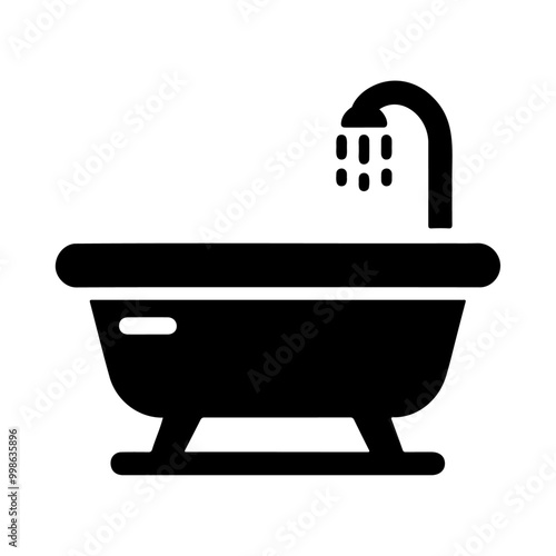 Bathtub silhouette vector icon illustration design