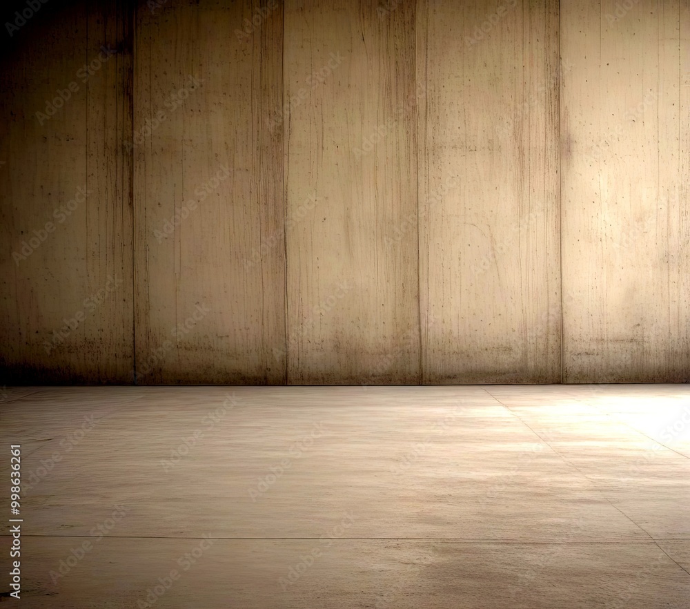 A simple, minimalist concrete wall with vertical panels, creating a sense of depth and texture A simple, minimalist concrete wall with vertical panels, creating a sense of depth and texture