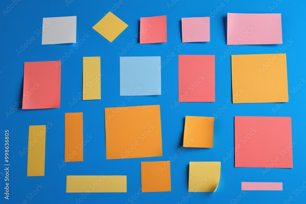 arafed image of a blue background with sticky notes and a blue background arafed image of a blue background with sticky notes and a blue background