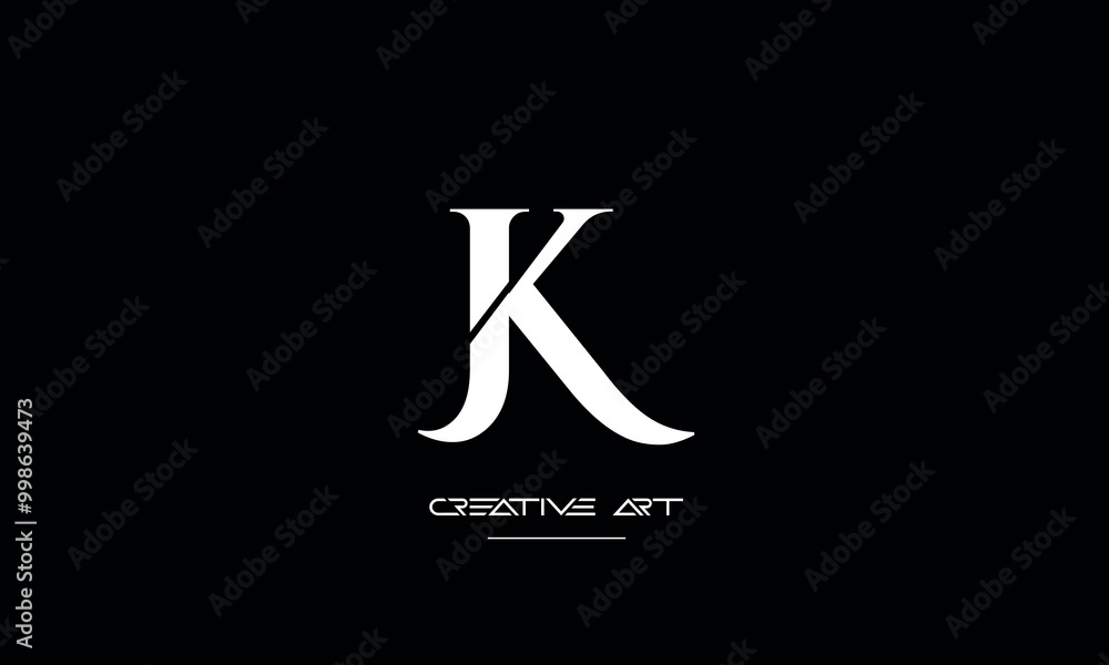 JK, KJ, J, K abstract letters logo monogram JK, KJ, J, K abstract letters logo monogram
