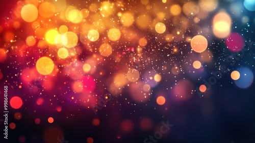 Abstract background of out of focus warm colored lights with bokeh effects.