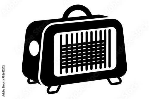 A electric heater icon silhouette vector on white background.