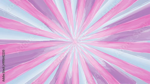 Abstract pastel pink and purple sunburst background design featuring soft watercolor texture effect