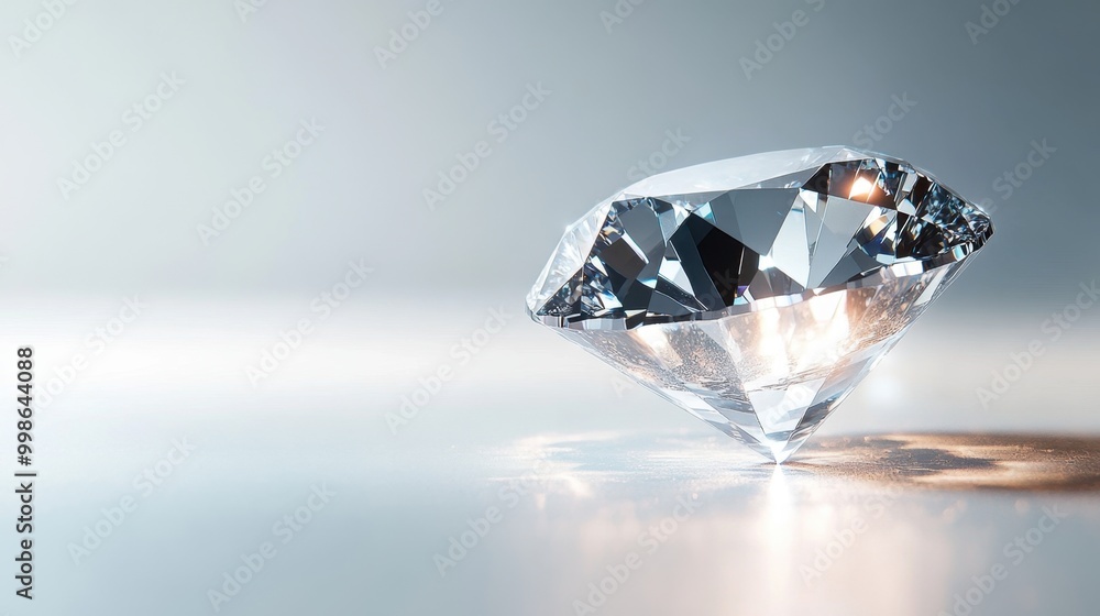 A sparkling diamond with intricate cuts, set against a blank background, representing the beauty and value of precious gems A sparkling diamond with intricate cuts, set against a blank background, representing the beauty and value of precious gems