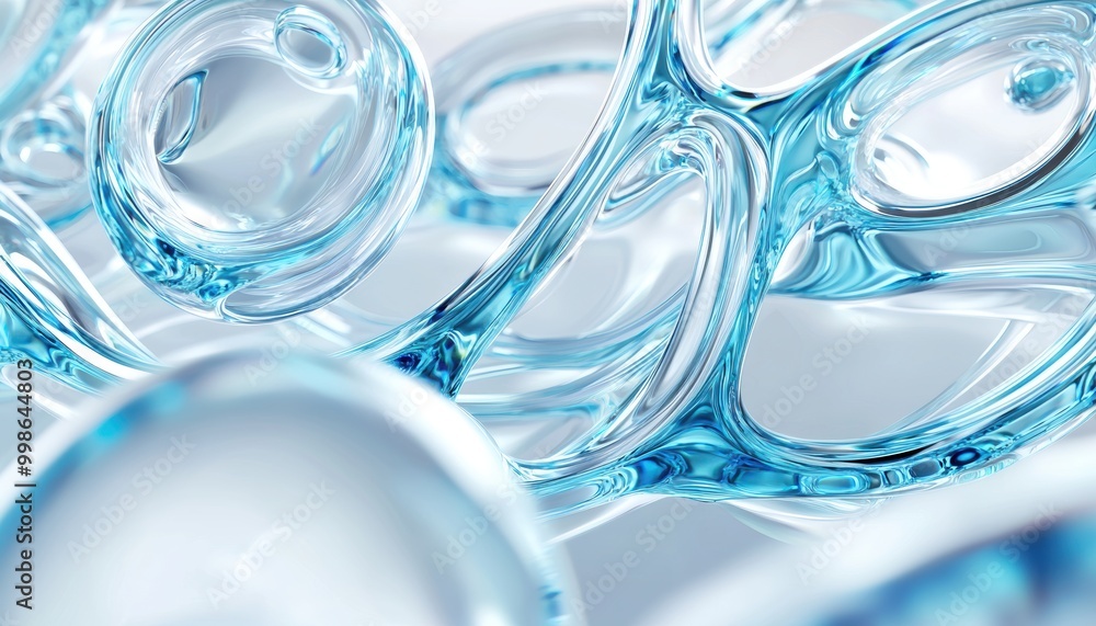 Abstract blue glass background with water waves Abstract blue glass background with water waves