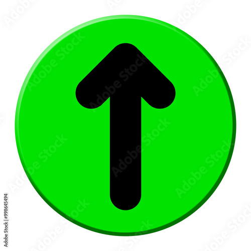 Arrow up on green button 