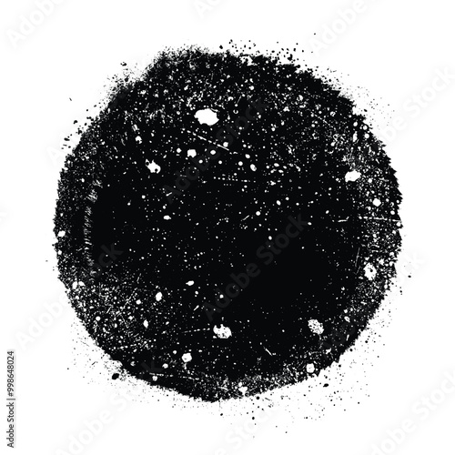 Vector brush circles. Ink hand drawn paint brush circle. grunge, dirty, splashing