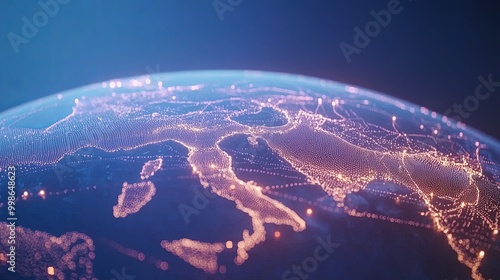 A glowing digital represent...