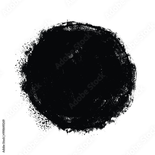 Vector brush circles. Ink hand drawn paint brush circle. grunge, dirty, splashing