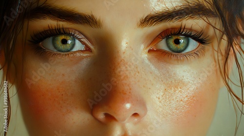 Intense Gaze: A Close-Up Portrait of a Woman's Eyes