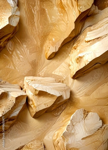 Wallpaper Mural a close-up view rocky surface with a textured, beige-colored appearance The rocks exhibit a variety of shapes and sizes, with some appearing to be jagged or irregular Torontodigital.ca