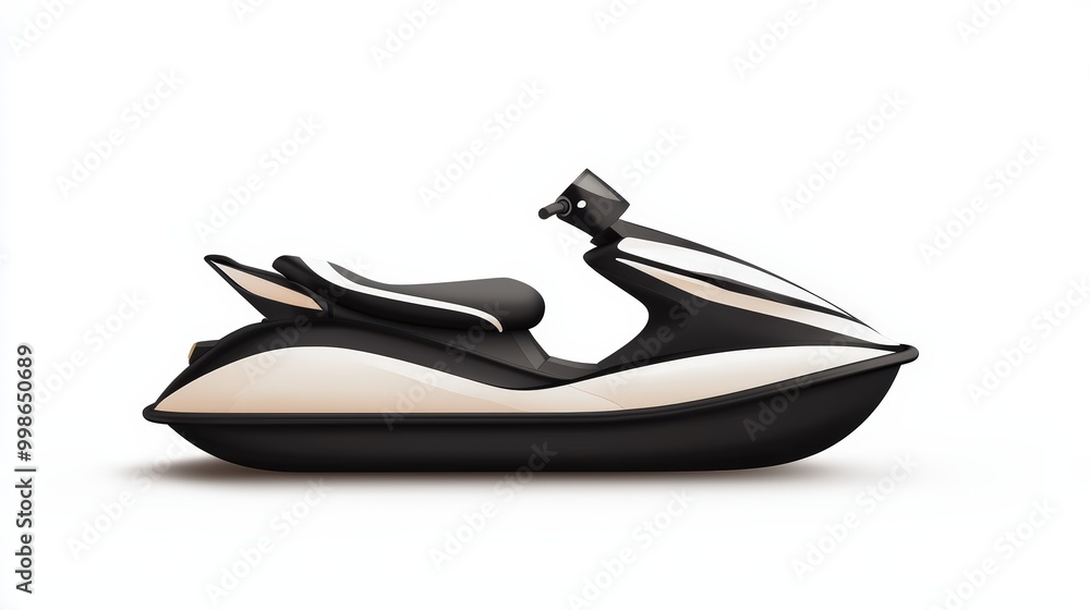 Sleek jet ski on a white isolated background. Sleek jet ski on a white isolated background.